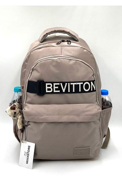 Bevitton Προσαρμοσμένη σατινέ αδιάβροχη υφασμάτινη σχολική τσάντα πλάτης Unisex μεγάλου μεγέθους /1630