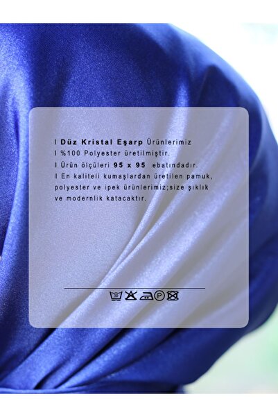 Akel 95x95 cm Plain Crystal Hijab Scarf