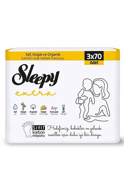 Sleepy Extra Wet Towel Wipes 3 Pack 210 Sheets