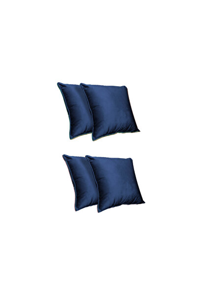 In House 4 Pieces Velvet Decorative Cushion Set Solid Design - 45x45 cm