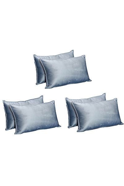 In House 6 Pieces Velvet Decorative Cushion Set Solid Design - 50x30 cm