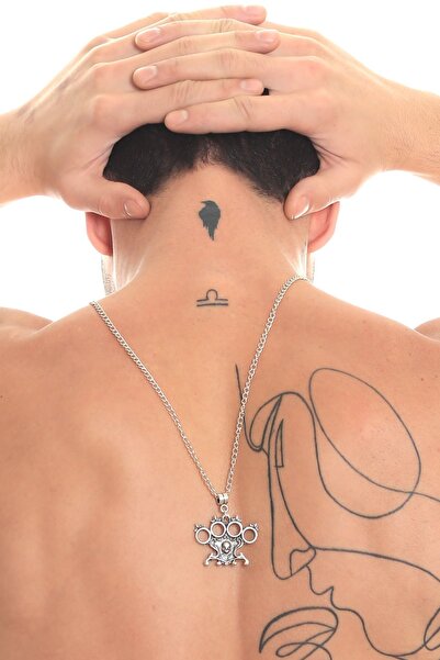 LABALABA Erkek Antik Gümüş Kaplama Muşta Kolye