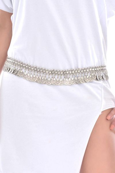 LABALABA WOMEN'S ANTIQUE SILVER PLATED DESIGN BELT