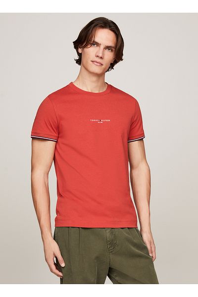 Tommy Hilfiger Men's Red Crew Neck T-shirt - Mw0mw32584xm0