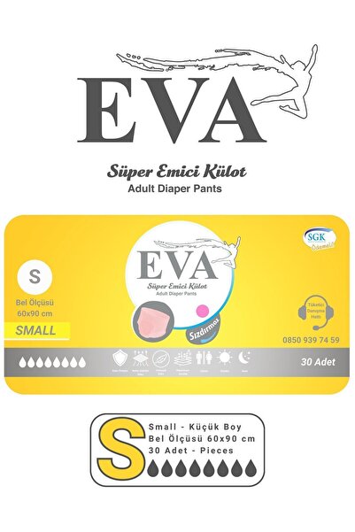 EVA Premium Lady Kokulu Külotlu Hasta Bezi Small 30'lu