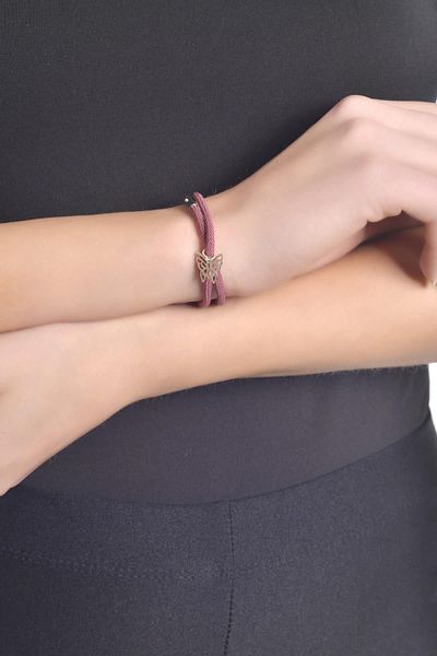 LABALABA WOMEN'S STEEL CLOSED ROSEBREAD ACRYLIC COIL BRACELET