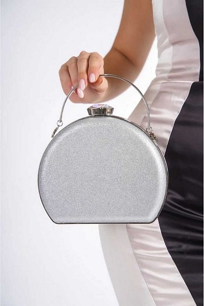 lowell home Ασημί Glitter Γυναικεία Glitter Βραδινή Τσάντα Φόρεμα Φιάλη