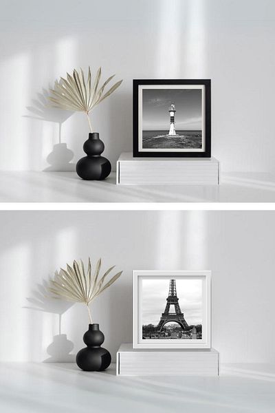 CRAFT STR Adhesive Disconnect White Pola Frames - Pack of 5 14x14cm Desktop and Wall Frame
