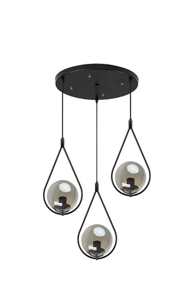 Uçar Modern Single Drop Glass Hall Living Room - Entrance Triple Triple Chandelier
