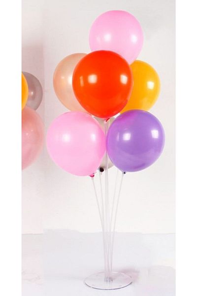 KAYAX Transparent Color Footed Balloon Stand 7 Pieces Transparent Color