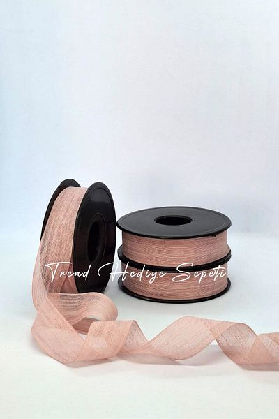 Trend Hediye Sepeti 20 Meters Linen Ribbon Nope - Dowry Chest, Wedding Candy Gift, 2.5 Cm