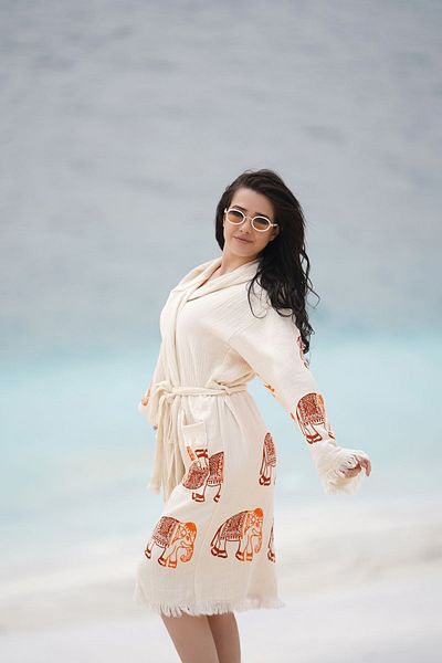MUUTOS Double Layer Hooded Pareo - Barrobe and Kimono