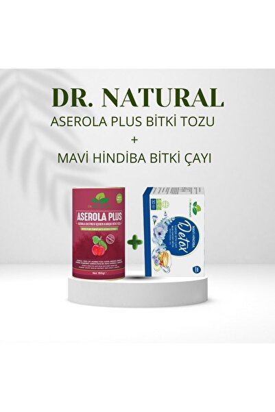 DRNATURAL Aserola Ekstresi Tozu 150 Gr ve Mavi Hindiba Detox Çayı 30 Şase (2li Set)