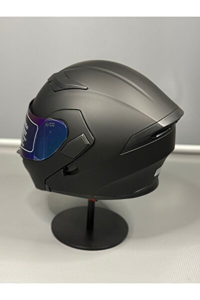 JK20 Scharf Jk-902 Güneş Vizörlü Çene Açılır Kask + DeepBlue Vizör