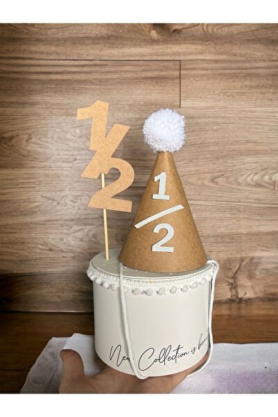 Partifabrik Set od 2 šešira za tortu od kraft kartona "Half Age"