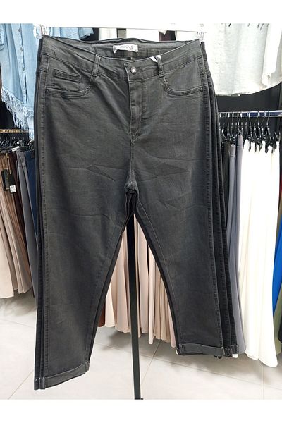 AKŞEN GİYİM Plus Size Thin Designed Lycra Classic Cut Jeans - Pipe Leg Summer