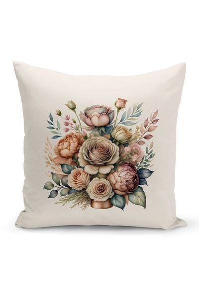 Bertille Home Flower Series Double Sided Digital Printed Throw Pillow Case (Cushion Cover)