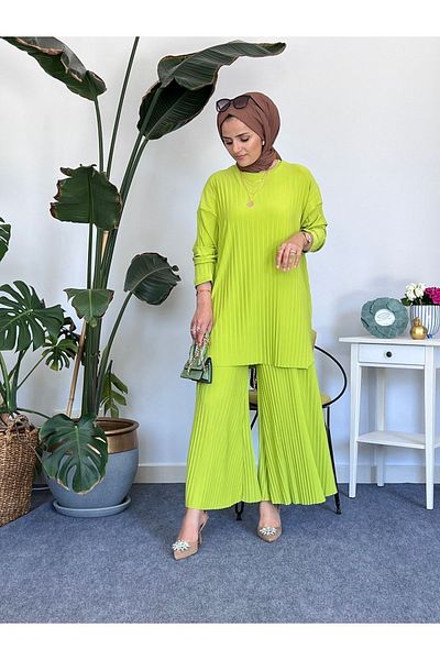 ASEL FASHİON Pleated Sandy Set