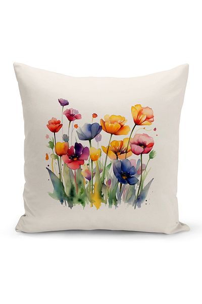 Bertille Home Flower Series Double Sided Digital Printed Throw Pillow Case (Cushion Cover)