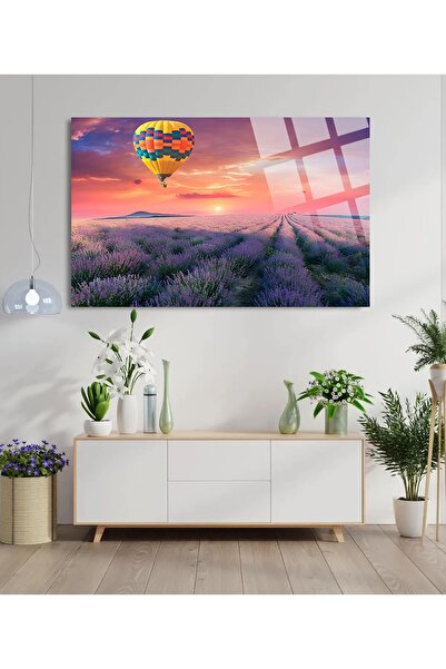 TAULART Pictură din sticlă rezistentă la spargere Lavender Garden, cadou pent...