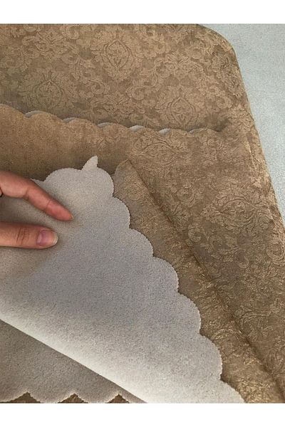 turkanlarhome Кадифена гъба Неплъзгаща се покривка за диван 180x210 см (кафява)