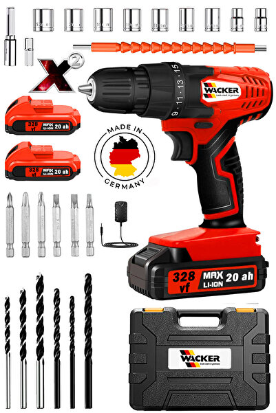 Wacker Pro Germany Starwalt Red Prof 328 Vf 20 Ah Çelik Şanzuman Çift Akülü Ş...