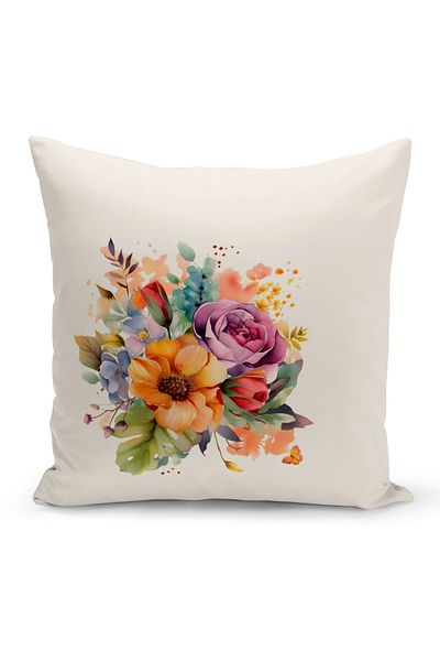 Bertille Home Flower Series Double Sided Digital Printed Throw Pillow Case (Cushion Cover)