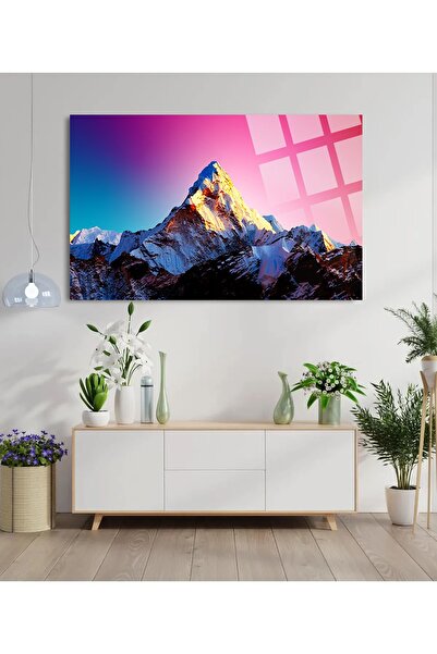 TAULART Tablou minunat cu peisaj de munte din sticlă nerezistentă, cadou pent...