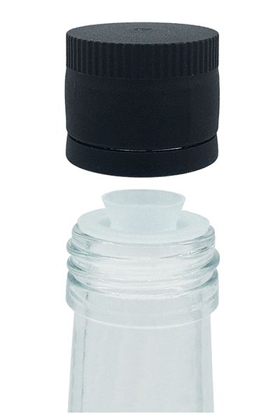 Afracam 31 Mm Black Leak-Proof Plastic Lid - 100 Pieces with Oil Pot and Discharger, Lock