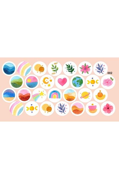 ENGINPRINT 4 Cm Round Sticker 28 Pieces Waterproof Waterproof
