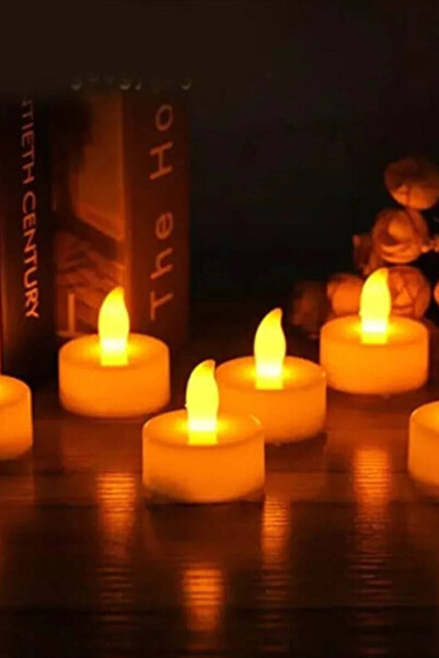 SEPET42 Led Mum 1 Adet Ledli Mum Model Işıklı Tealight Mum Piller Dahil