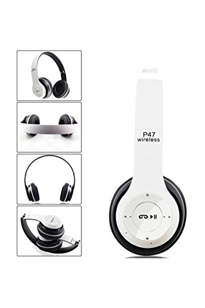 AGUILAS P47 Katlanabilir Bluetooth Kablosuz Kulaklık - Beyaz