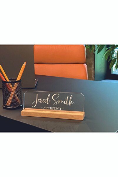 HAYALHANE AHŞAP Kişiye Özel Ofis Masa Üzeri İsimlik / Ahşap Masa İsimliği