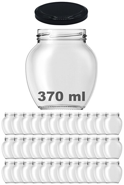 Afracam 370 ml Metal Siyah Konserve Kapaklı 370 Cc Şeffaf Yumurta Cam Kavanoz...