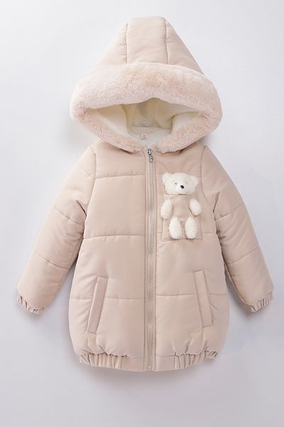 PODIUM GYM NEW Trend Cute Baby Bear Toy - Soft Fabric with Fur Inside, Winter Coat with Pockets and Hood