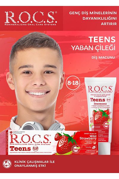 R.O.C.S. 8-18 Years Old Toothpaste and Wild Strawberry -4607034471910