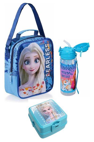 ELSA Frozen Premium Licensed 3-Piece Nutrition Set - Bag, Water Bottle and Feeding Bowl