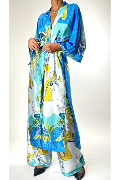 HANGOUT UZUN KİMONO - Riversong, Saten