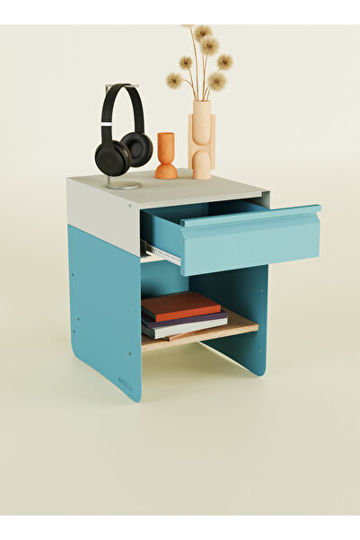 Machin-x Modern ve Şık Metal Komodin - Pastel Tonlarda, Çekmeceli, 55x40x48 cm