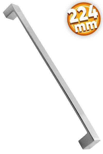 Badem10 Bihter Mobilier drept Sertar de bucătărie Dulap dulap Mâner de ușă Mâner cromat 224 mm Mâner metalic