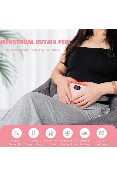 YENİTECH Digital Regl Kemeri Lüks Göstergeli Sıcaklık Titreşim Şarjlı Bel Kem...