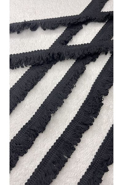 Ozpas 2 cm Wide Tassel Decorative Black Strip - 4 Meters