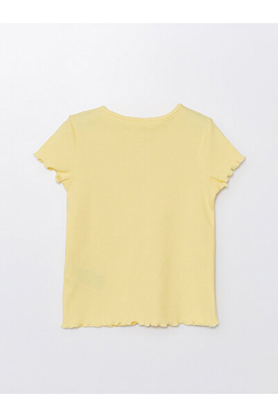 LC Waikiki Koszulka z krótkim rękawem i okrągłym dekoltem dla dziewczynki z nadrukiem