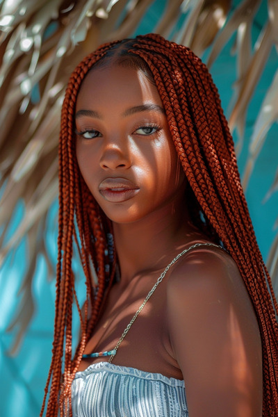 Mina Peruk Sentetik Örgülük Saç 100 Gr. - Açık Kızıl