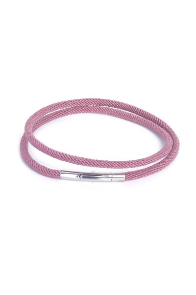 LABALABA MEN'S STEEL CLOSE DRIED ROSE ACRYLIC COIL BRACELET