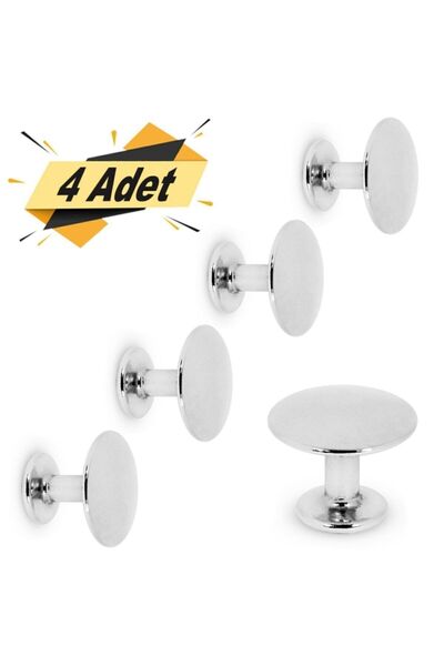 Badem10 Düğme Dolap Dolabı Kapak Kulpu Kulpları Kulbu Krom Metal Daire Kulp (...