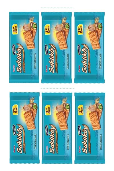 Ülker Saklıköy Sütlü Kremalı Yulaflı Sandviç Bisküvi 264 Gr X 6 Adet