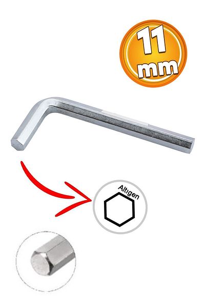 Badem10 Allen Allen 11 mm Metal Wrench - Hexagon, Angle, Screw Nut, Clamping Disassembly - 1 Piece