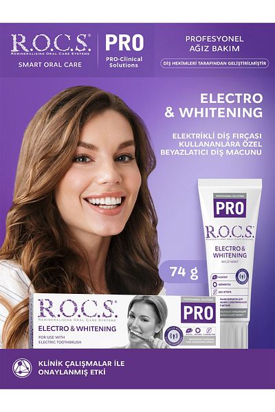 R.O.C.S. Electro & Whitening Whitening Toothpaste Special for Electric Toothbrush Users - 74 gr