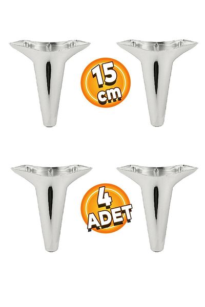 Badem10 Aspen Mobilier de lux Canapea Fotoliu Unitate TV Baza Canapea extensibila Picioare 15 Cm Crom (4 BUC.) Plastic